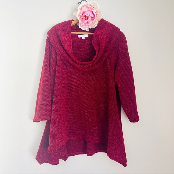 New Directions Curvy Red Cowl Neck Sweater 3X Plus - Picture 1 of 8